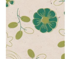 Nepaali paber MUSTRIGA 50x75cm - lilled, valge-roheline
